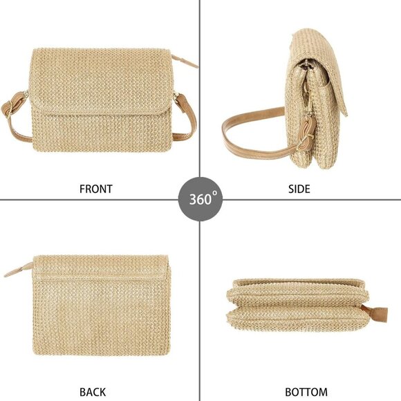 Straw Small Summer Purses for Women Crossbody Purse Beach Bags for Everyday Crui - Picture 6 of 8